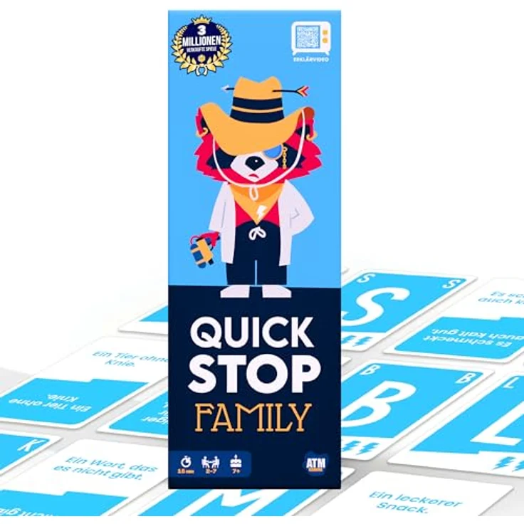 ATM GAMING QuickStop - Das Buchstaben-Duell - Familien-Edition, Gesellschaftsspiel für 2-7 Spieler ab 7 Jahren, 240 familienfreundliche Themenkategorien, umweltfreundlich gedruckt – Bild 2