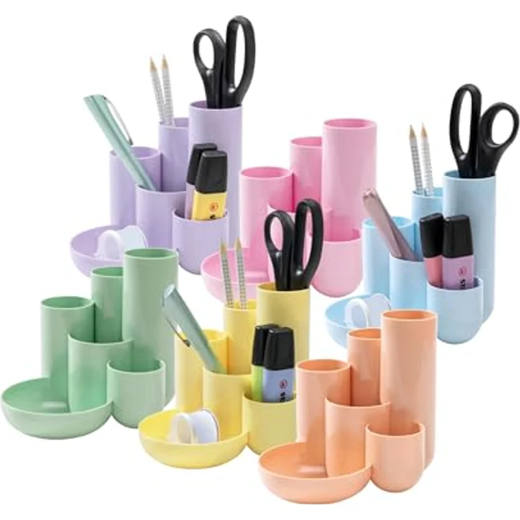 HAN Schreibtisch-Organizer CAMPUS, dunkelgrau, Polystyrol, 6 Fächer, ideal für Schreibtisch- und Künstlerbedarf, 13,1 x 15,4 x 13,7 cm – Bild 4