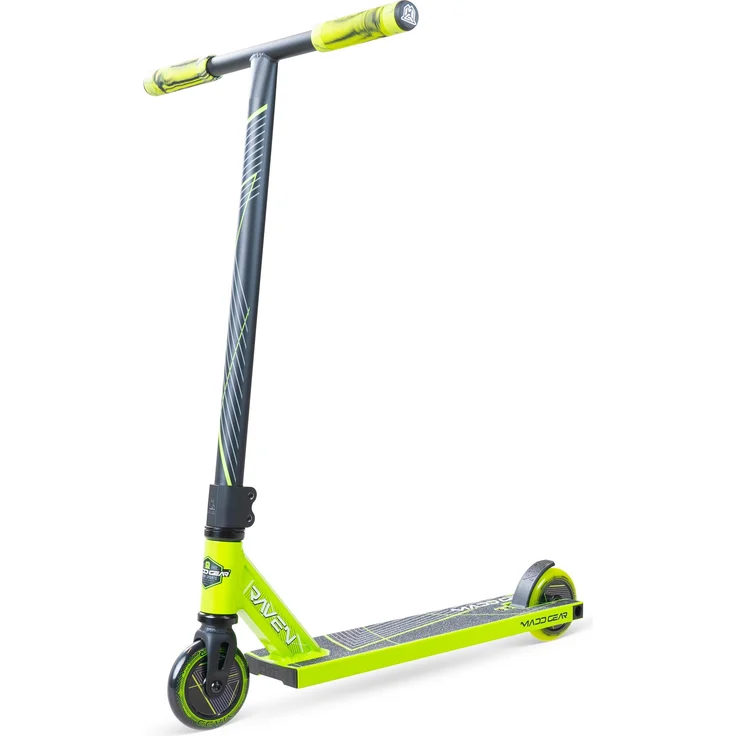 Madd MG1 Raven, Freestyle Scooter in Grün-Schwarz, leicht & stabil mit 100 mm Rollen und Flex Fender Bremse