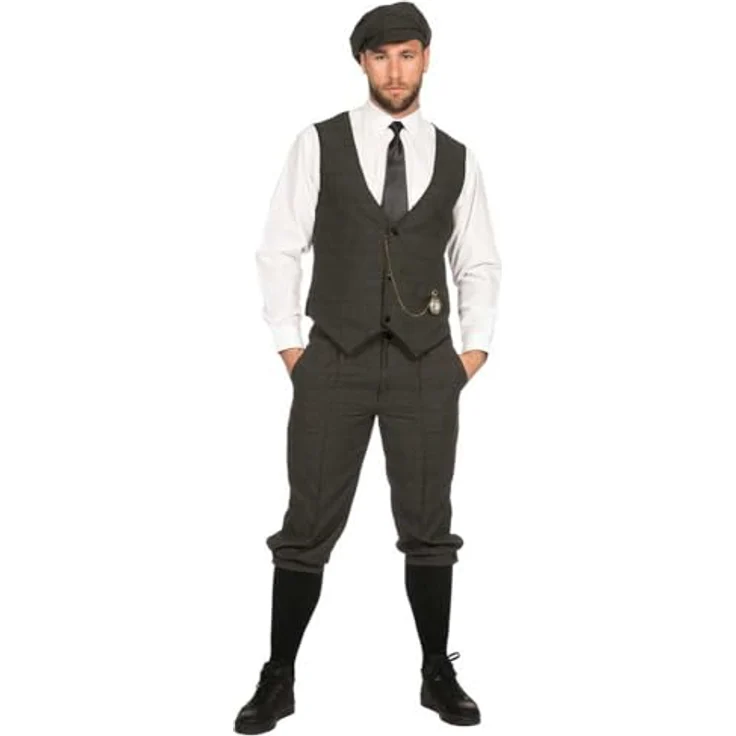 Wilbers Set Roaring 20's Arthur (54), Kostümset mit Knickerbocker Hose, Weste und Schiebermütze, 100% Polyester – Bild 3