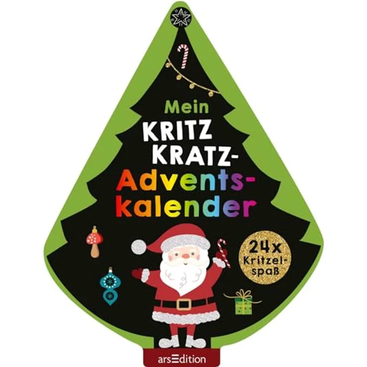 Ars Edition Mein Kritzkratz-Adventskalender, kreativer Adventskalender mit 24 Kratzseiten und Kratzstift, für Kinder ab 5 Jahren – Bild 9