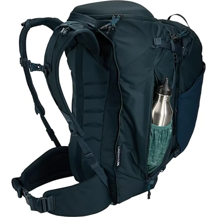 Thule Trekkingrucksack Landmark Travel 60L für Frauen, strapazierfähiger Rucksack aus 420D Dobby Polyester, anpassbare Passform – Bild 3