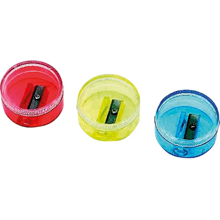 ALCO Dosenbleistiftspitzer, Kunststoff Anspitzer für Stifte Ø 8 mm, bunt gemischt