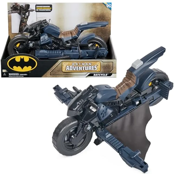 Spin Master Batman Adventures Batcycle - transformierendes 2-in-1 Fahrzeug Motorrad und Gleiter, kompatibel mit 30 cm Batman Action-Figuren, Spielzeug für Kinder ab 4 Jahren