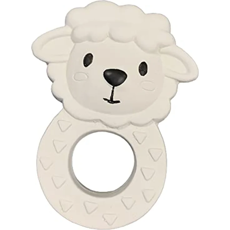 SES Creative Beißring Sam das Schaf - 100% Naturkautschuk, BPA-frei, ergonomisch, für Babys ab 3 Monaten – Bild 3
