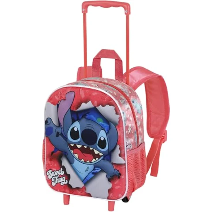 Disney Lilo und Stitch Thing-Kleiner 3D Rucksack mit Rädern, Rosa, 26 x 34 cm, Kapazität 12,5 L – Bild 1