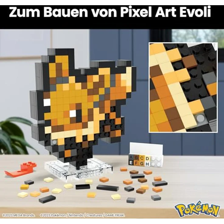 MEGA Pokemon Pixel Evoli HTH78, Sammelfigur zum Zusammenbauen im Retro-Design, kombinierbar mit anderen Pokémon – Bild 4