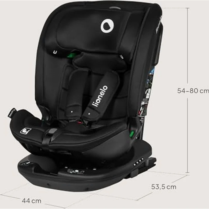 lionelo Autokindersitz Bastiaan RWF i-Size, 4 Sitze in 1/360' drehbare Basis / ISOFIX / Top-Tether, Farbe: variabel – Bild 15