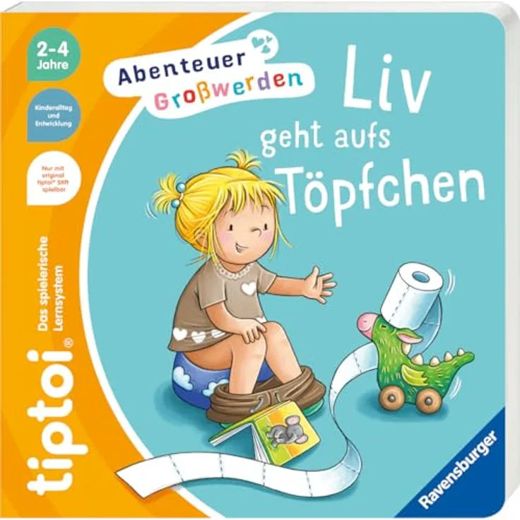 Ravensburger tiptoi® Abenteuer Großwerden - Liv geht aufs Töpfchen, Lernbuch mit Sound für Kleinkinder von 24 Monaten bis 4 Jahren