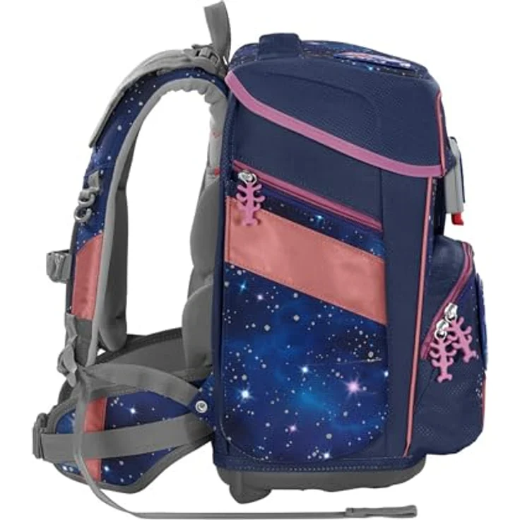 Step by Step Schulranzen-Set Space Reflect „Star Seahorse Zoe“ 5-teilig, ergonomischer Tornister, Reflektoren, höhenverstellbar, Hüftgurt, 20L, lila-schwarz – Bild 5