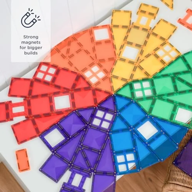 Connetix Magnetspielbausteine Rainbow Creative Pack, pädagogisches Lernspiel mit verstärkten Magneten (Open Play, 102 Teile), ab 3 Jahren – Bild 2