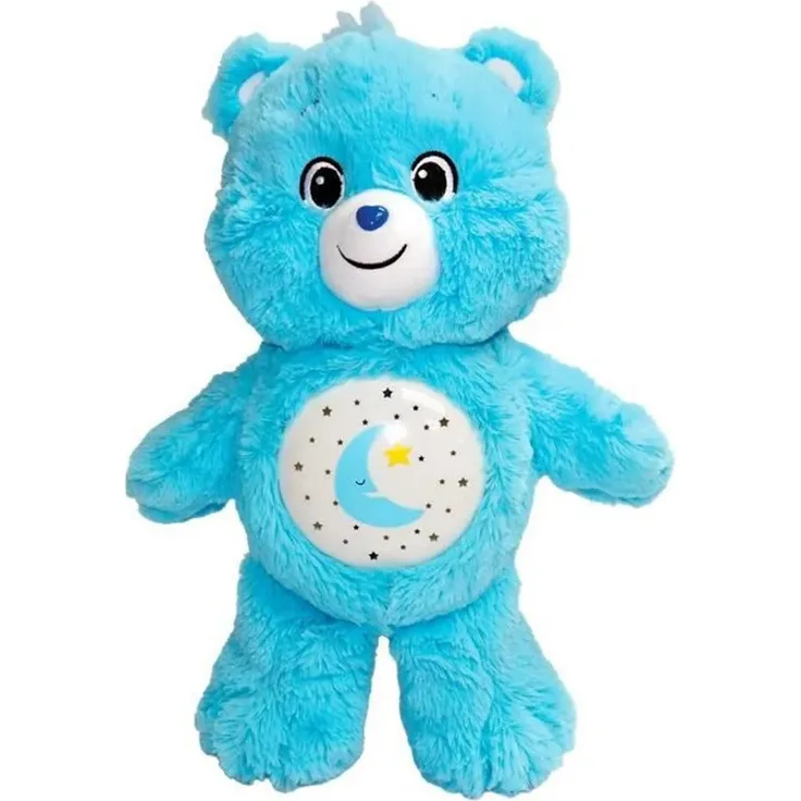 Splash Toys Glücksbärchi Plüschtier mit Nachtlicht, integrierte Melodie und automatischer Farbwechsel, blau