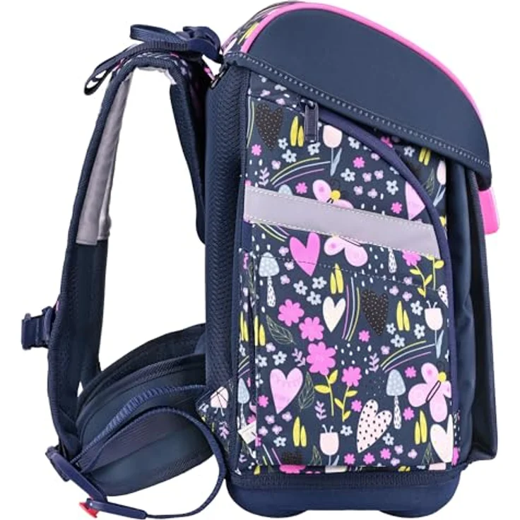 McNeill Schulranzen Set PRIMO 9tlg. (IN THE GARDEN), ergonomisch, 19 L, leicht, mit gepolsterten Gurten und Zubehör – Bild 5