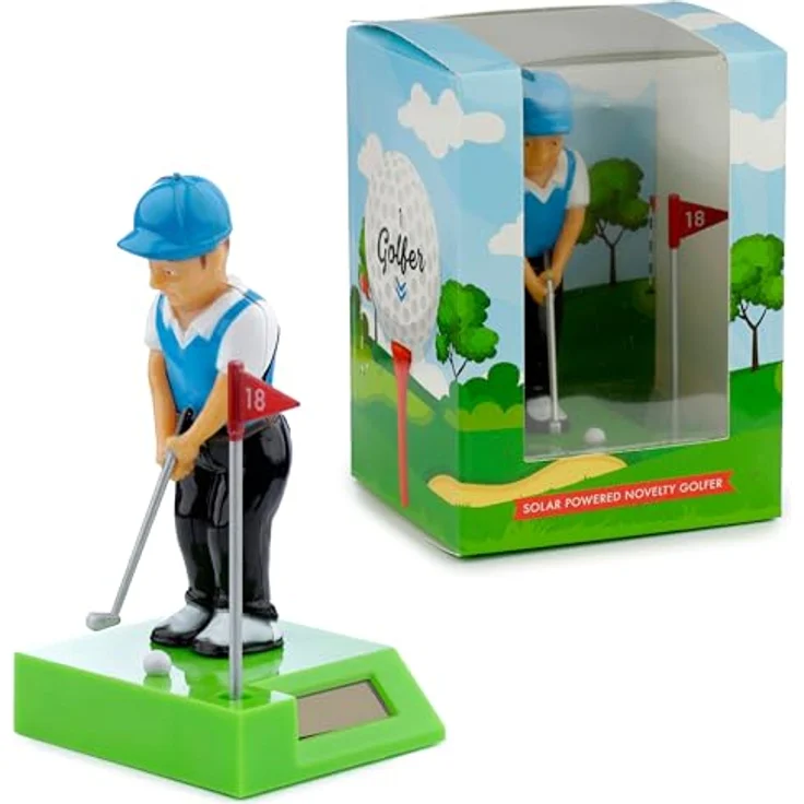 Puckator Golfspieler Solar Wackelfigur, grün/blau, 100 % Kunststoff, ca. 6 x 12,5 x 7 cm, in Geschenkverpackung – Bild 9