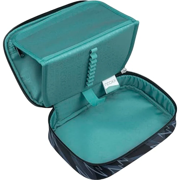 neoxx Schlamperbox Dunk Stormchaser, Federmäppchen mit Platz für ein Geodreieck und 26 Stifteschlaufen, ca. 23,5 x 17 x 6,5 cm, aus recycelten PET-Flaschen – Bild 3