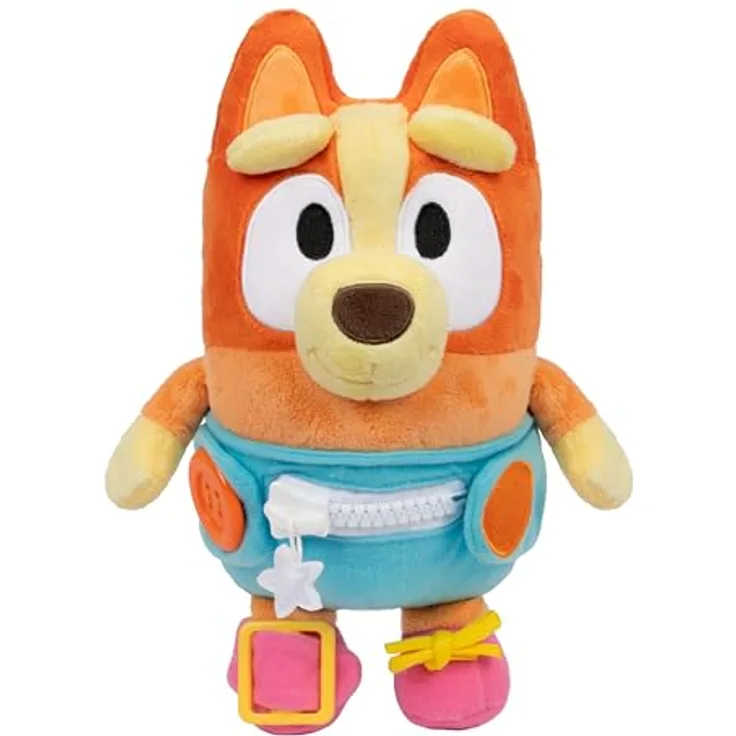 Moose Spectron Bluey Baby-Bingo-Kleid und Plüschtier, 25 cm groß mit Windel, Reißverschluss, Schnalle und Schuhschnürsenkeln