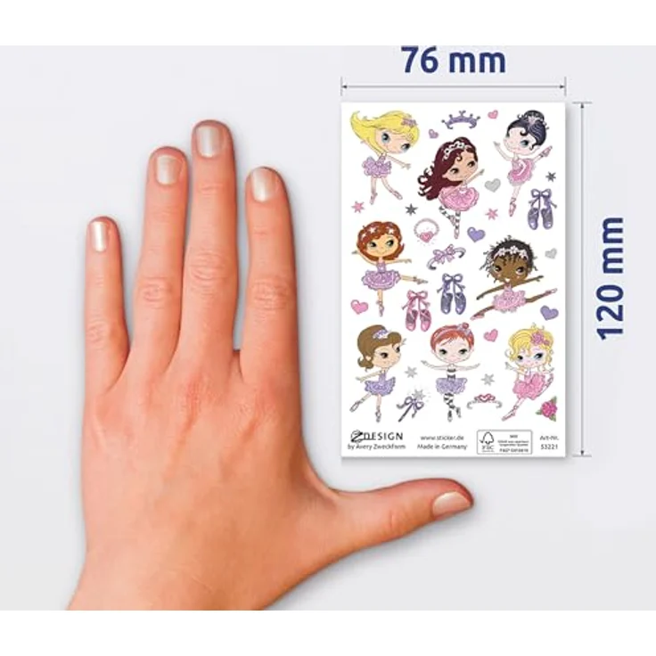 AVERY Zweckform Aufkleber-Set 59990, selbstklebende Etiketten für Mädchen, 386 mehrfarbige Sticker – Bild 3