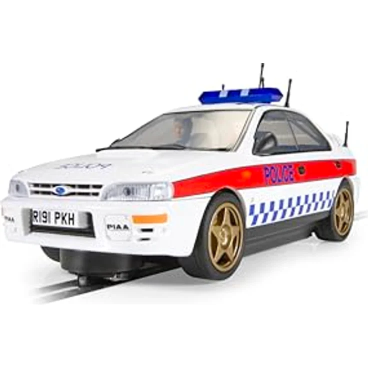 Scalextric C4429 Subaru Impreza WRX - Police Edition Slotcar mit funktionierenden Lichtern und DPR – Bild 2