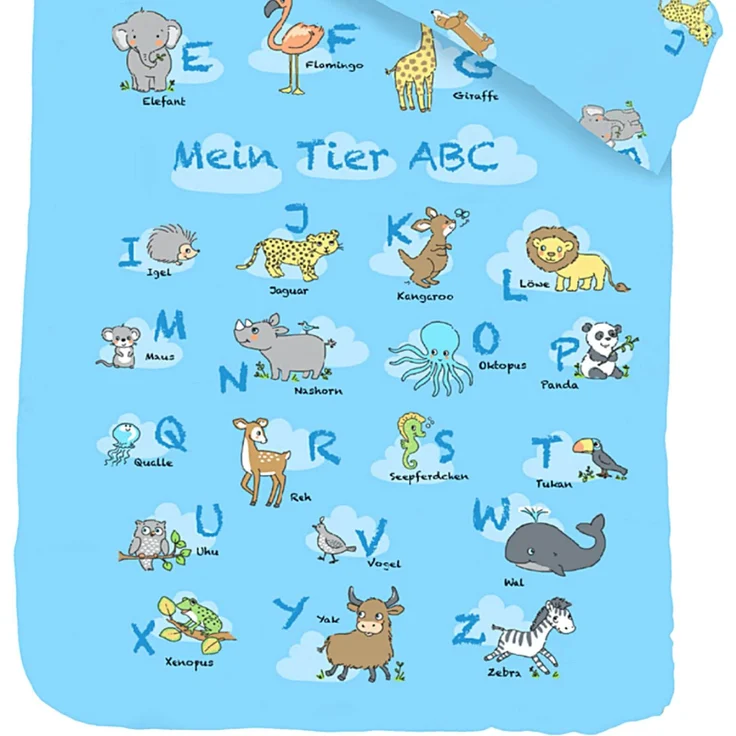Mein Tier ABC Bettwäsche Digitaldruck ESPiCO Sleep and Dream 135 x 200 + 80 x 80 cm – Bild 4