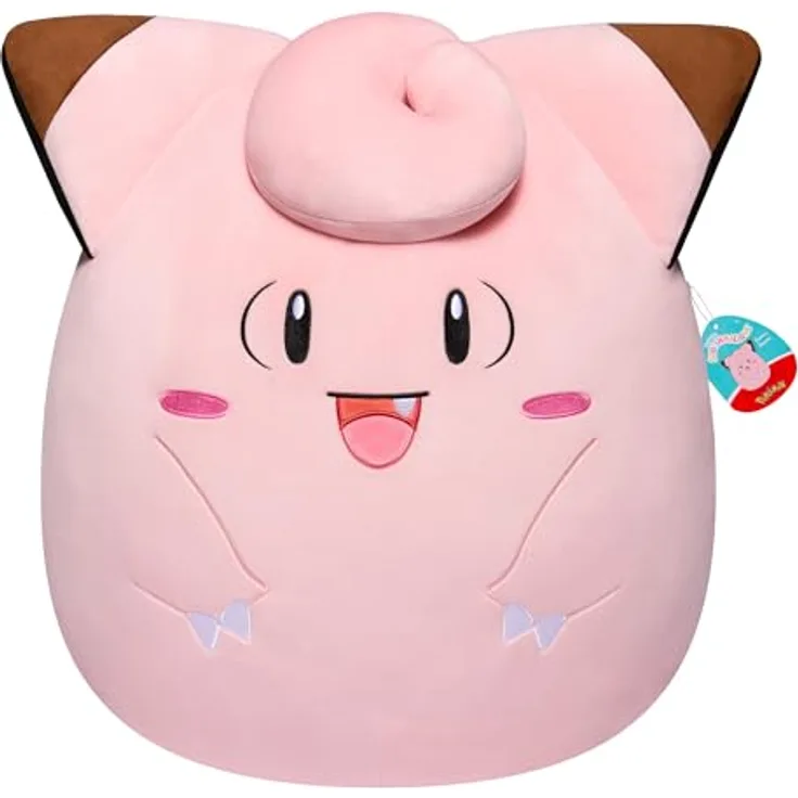 Jazwares Squishmallows Plüschfigur Mélofée, 25 cm, lizenzierte Pokémon-Kuscheltier für Komfort und Spaß