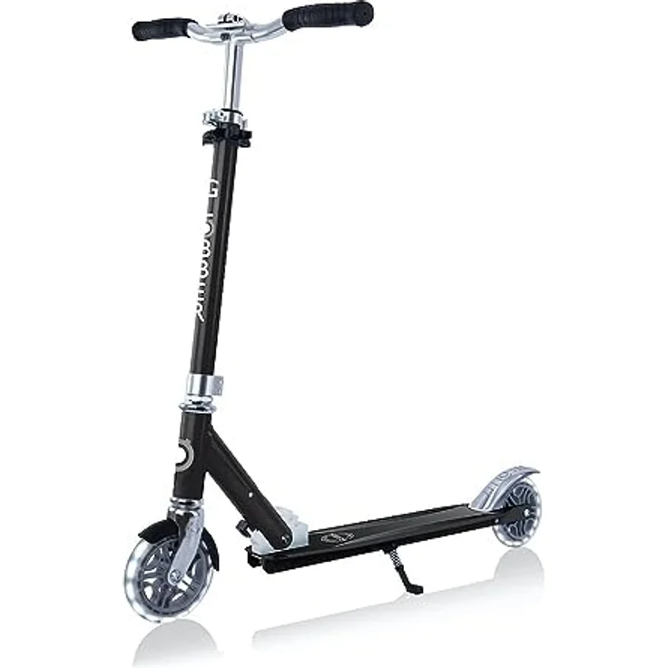Globber Flow Element Lights 721-120, Scooter mit stabilem Aluminiumrahmen, schwarzen Polyurethanrädern und einstellbarem Lenker, max. Tragfähigkeit 100 kg – Bild 4