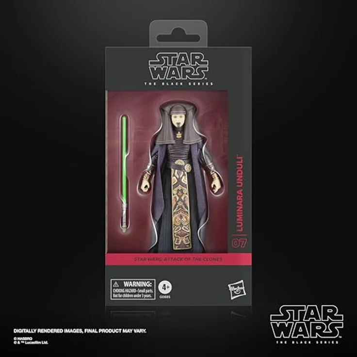 Star Wars The Black Series Luminara Unduli Action-Figur, 15 cm, beweglich, mit Lichtschwert, aus Episode II – Bild 2
