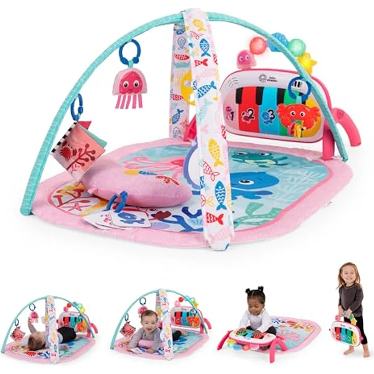 Baby Einstein 4-in-1 Kickin’ Tunes Jellyfish Jamboree, Musik- und Sprachentdecker-Spielzeug in Pink mit 90+ Melodien und 4 Spielmodi – Bild 2