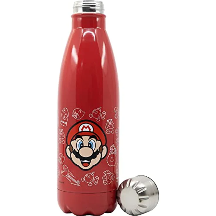 Stor 780-ML-EDELSTAHLFLASCHE SUPER MARIO, BPA-frei, farbig, offiziell lizenziert – Bild 3