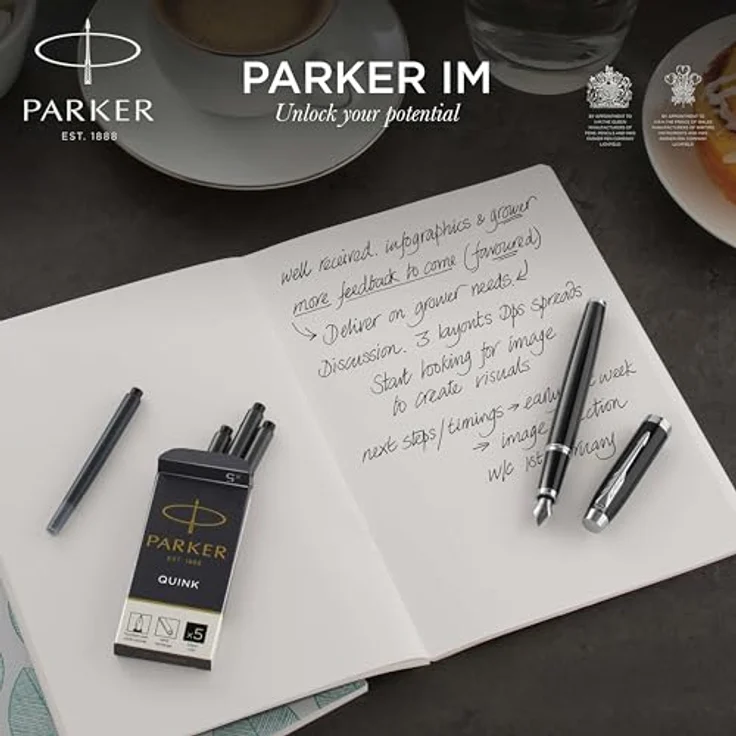 Parker Pen IM Premium Silver G.C., Schreibstift mit stabiler Edelstahlfeder, Silber – Bild 6