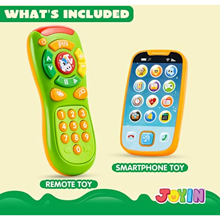 JOYIN Baby-Spielzeug Telefon, Musikspielzeug mit Fernbedienung und Lernfunktionen, grün, für Babys ab 6 Monaten – Bild 3