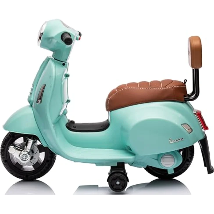 Sun Baby Vespa Elektroroller Kinderfahrzeug Scooter (Grün mit Rückenlehne) – Bild 2