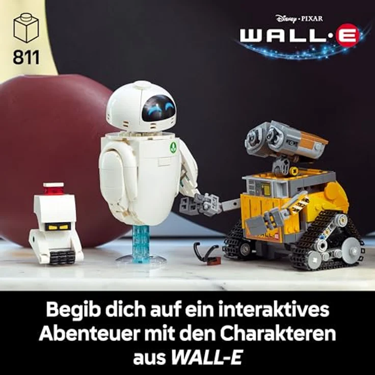 LEGO ǀ Disney and Pixar Wall-E und EVE, 811-teiliges Bauset für Erwachsene mit M-O & Hal Figuren, kreative Deko und DIY Erlebnis, Set 43279 – Bild 2