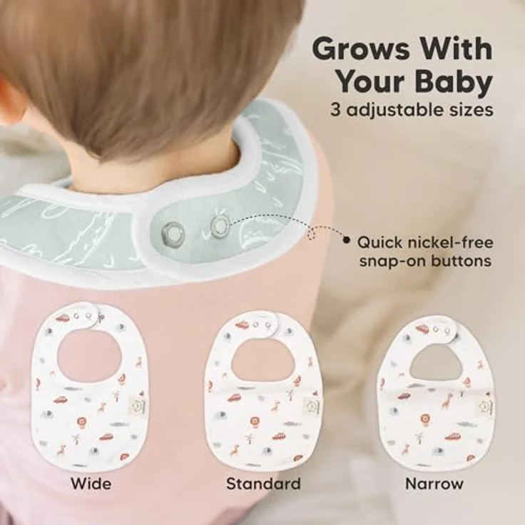 KeaBabies 8-Pack Bio Lätzchen für Babys, Saugfähige Baumwoll-Sabberlätzchen in unisex Wilderness-Design, Leicht zu Reinigen, 0-24 Monate – Bild 4