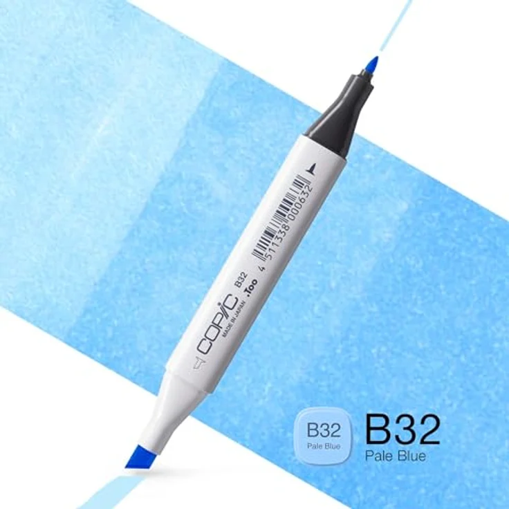 Copic COPIC Classic Marker Typ B - 32, Pale Blue, professioneller Layoutmarker mit doppeltem Spitzensystem, breiter und feiner Spitze – Bild 2