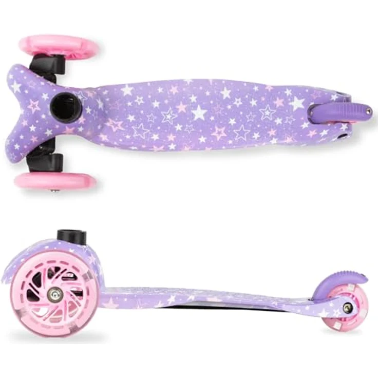 COIL Dreiradscooter, Kinderroller, Tretroller, Dreirad-Balance-Roller, Cityroller, ABEC-7-Lager, 3-stufige Lenkradverstellung, LED-Räder, Stars – Bild 4