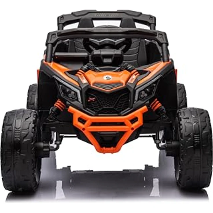 ES-TOYS Can Am Maverick UTV, Kinderfahrzeug Elektroauto mit 2x200W Motoren, Orange, integriertem MP3-Player und Fernbedienung – Bild 2