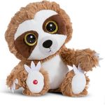 NICI GLUBSCHIS Faultier Heywood 25cm I Schlenkerndes Faultier Kuscheltier mit großen Glitzeraugen I Plüschtier für Schmusetierliebhaber I Stofftier – 49299