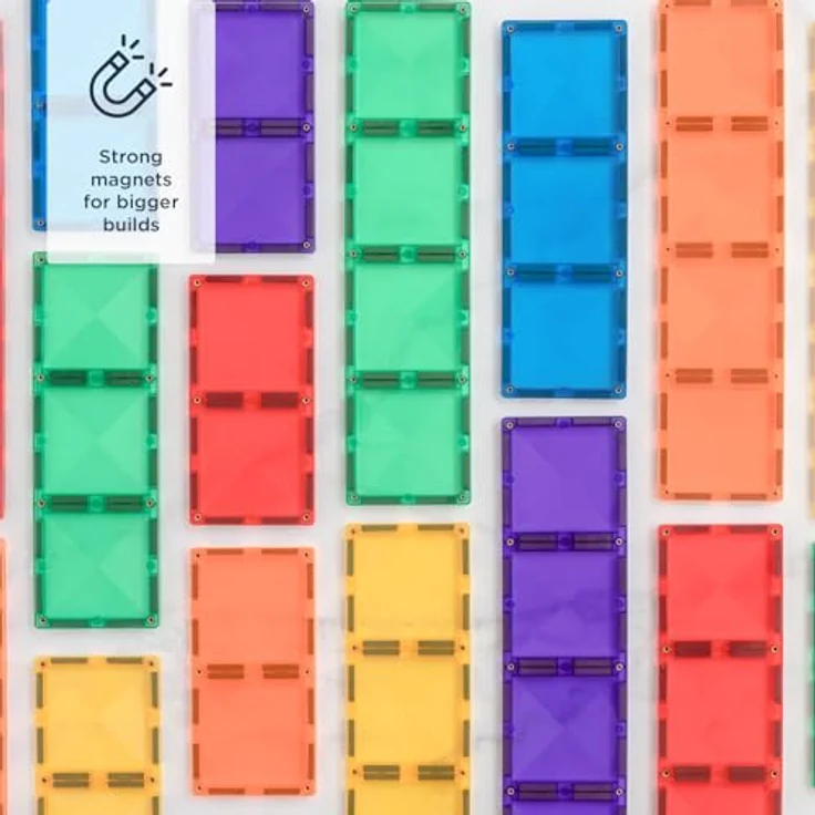 Connetix Magnetspielbausteine Rainbow Rectangle Pack verstärkte Magnete pädagogisches Lernspiel (Open Play, 18 Teile), ab 3 Jahren – Bild 2