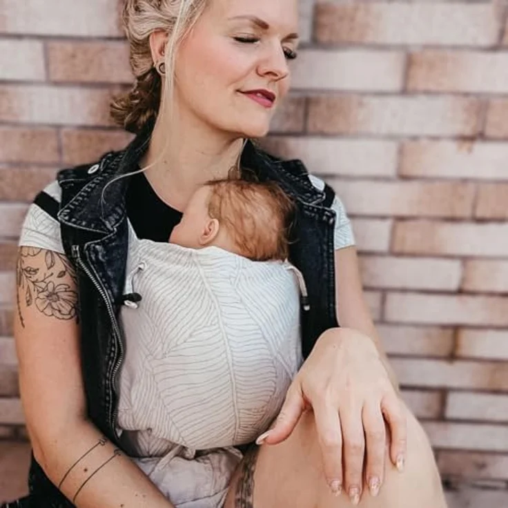 Hoppediz Babytrage Primeo, Bauchtrage & Rückentrage aus 100 % Bio-Baumwolle, ab Geburt (2,5 kg), einstellbar für Hüftumfang bis 165 cm – Bild 3