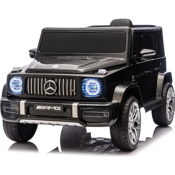 Mercedes AMG G63 12V, Kinder Elektroauto mit Gummirädern, Ledersitz, Fernbedienung und MP3-Anschluss