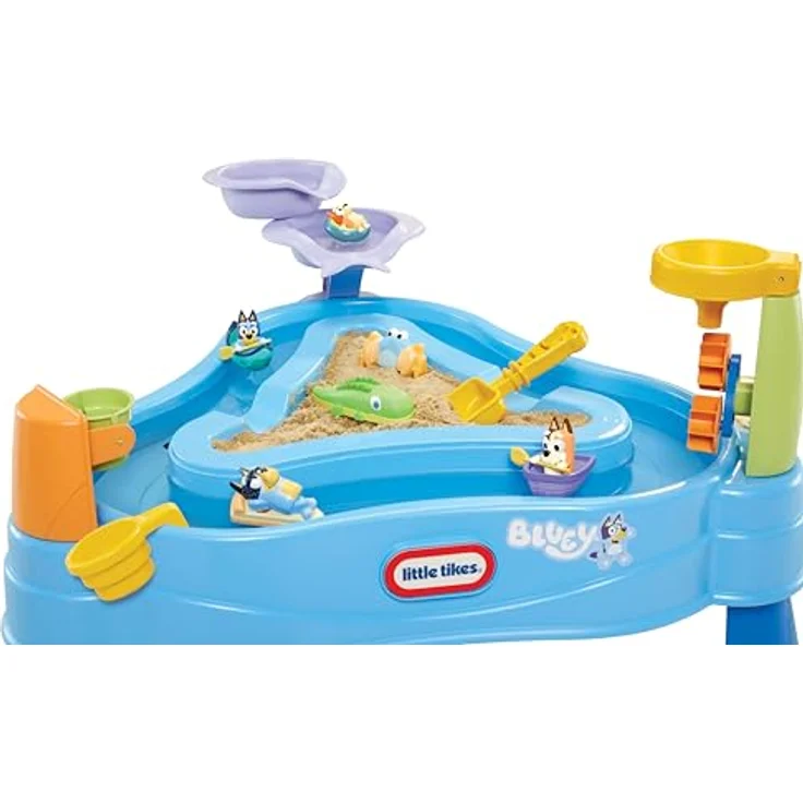 little tikes Bluey Beach Water Table, 2-in-1 Wassertisch mit 6 Zubehörteilen und Bluey Figuren, für Kinder von 1-6 Jahren – Bild 4