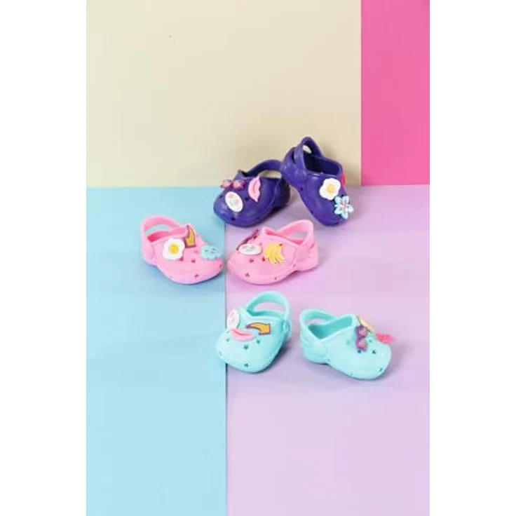 BABY Born Schuhe mit Pins, EIN Paar Bunte Puppenclogs mit Zubehör für 43 cm Puppen, Farbe Nicht frei wählbar 832837 Zapf Creation – Bild 2