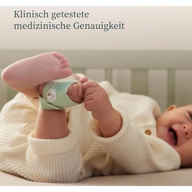 OWLET Dream Sock Pulsoximeter - Liveübertragung von Herzfrequenz, Sauerstoffsättigung & Schlafverhalten, für Säuglinge & Babys, weiß – Bild 3