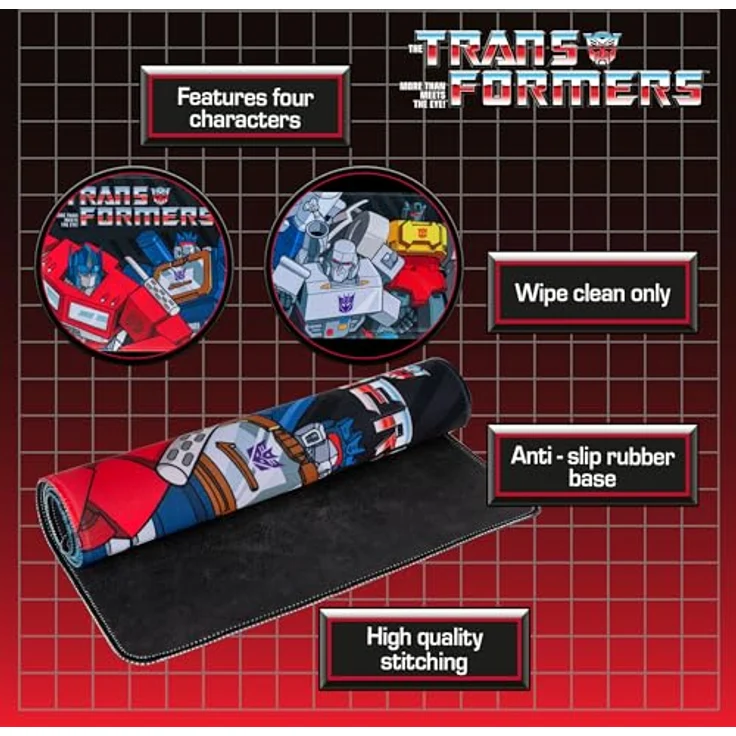 BlueSkyStudios Transformers Schreibtischunterlage, 70 x 30 cm, rutschfest, aus hochwertigem Kunststoff – Bild 4