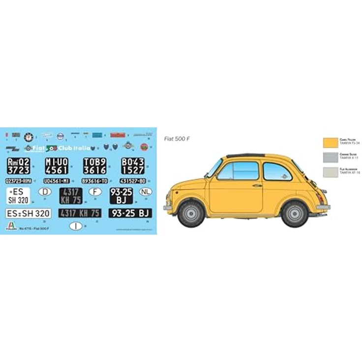 Italeri 4715 1:12 FIAT 500 F Upgraded Edition Modellbau Bausatz - detailgetreu, Unlackiert – Bild 3
