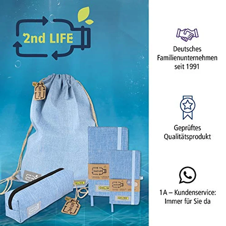 ONLINE Schreibgeräte Schlamperetui, Pencil Case 2nd Life, Material aus recyceltem PET für eine saubere Umwelt, Abmessung 20 x 5 x 6 cm – Bild 7