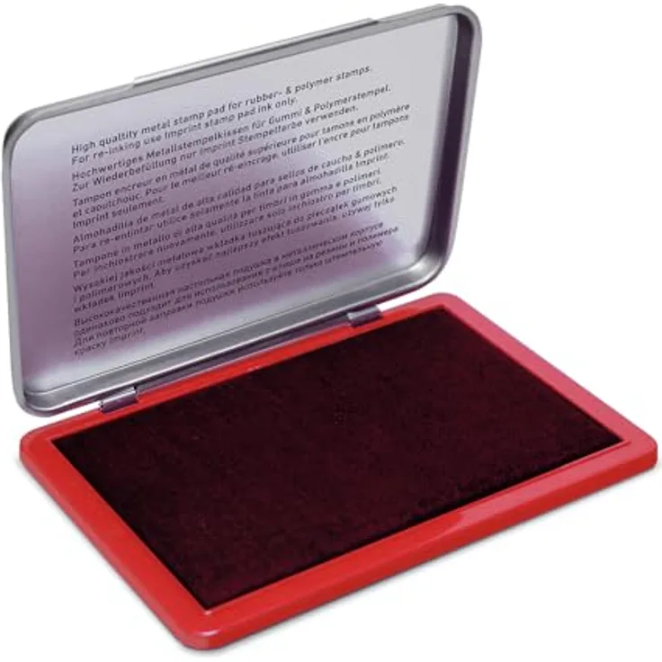 Generic Trodat Stempelkissen Impr9072M Typ2, rot, Metallgehäuse, nachtränkbar, für Gummi- und Polymerstempel, 11 x 7 cm
