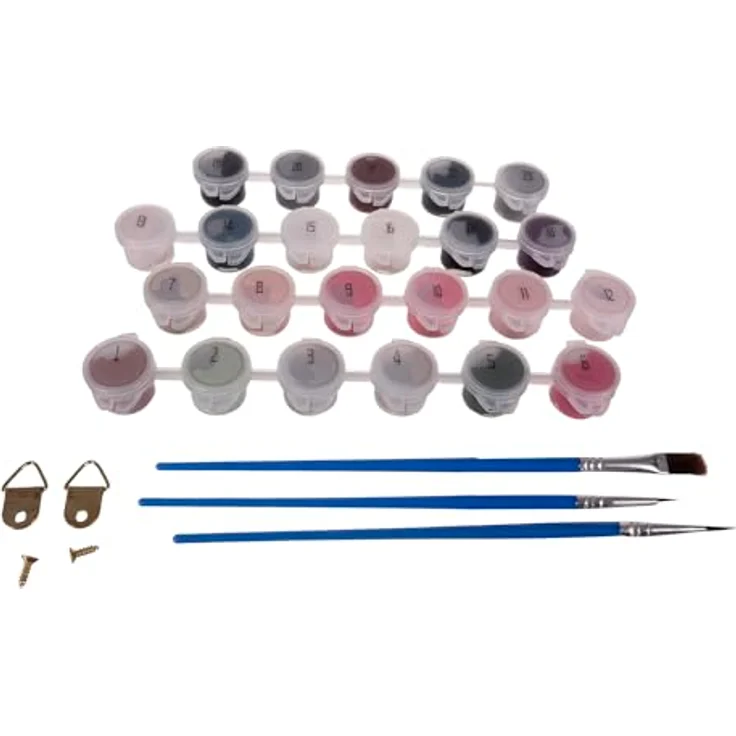 MAALEO Malen nach Zahlen DIY Leinwand 40 x 50 cm Pinsel Acrylfarbe 22785, Muster:Eiffelturm – Bild 5