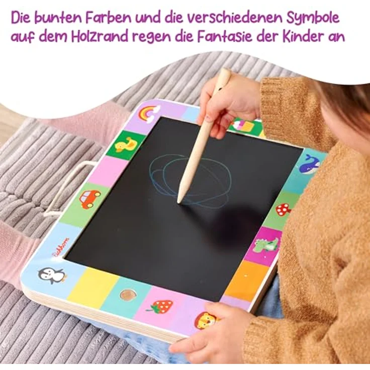 Eichhorn Tafel Zeichentafel LCD, Maltafel für Kinder ab 3 Jahren mit 22,5 x 16 cm Malfläche, inkl. Holzstift und Tragelasche – Bild 5