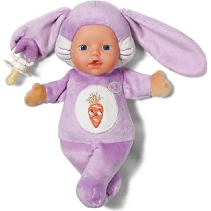 MGA Zapf Creation BABY born for babies Funny Hase, kuschelige Puppe mit Fingertaschen und Rassel, 26 cm – Bild 2